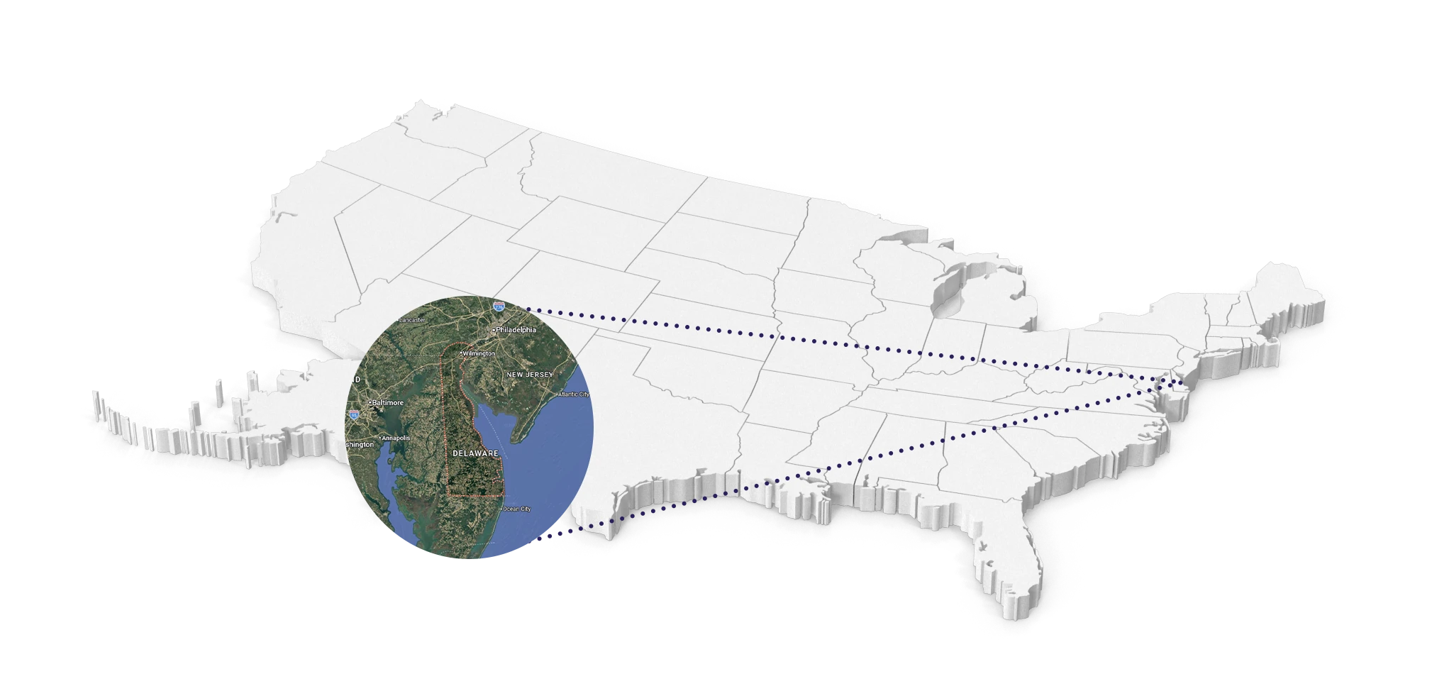 Service area map for Delaware